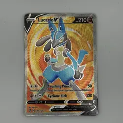 Lucario V SWSH213 Full Art Black Star Promo Pokemon Card TCG Near Mint NM Holo - Image 1