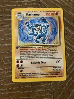 Machamp Base Set 8/102 1st Edition Holo Rare 1999 PokÃ©mon Card TCG NM - Image 1