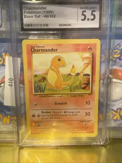 Pokemon Base Set Shadowless Charmander 46/102 PSA 5.5 - Image 1