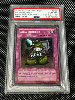 YUGIOH PSA 10 2002 Graverobber PSV-008 Super Rare 1st Edition *3812 - Image 1