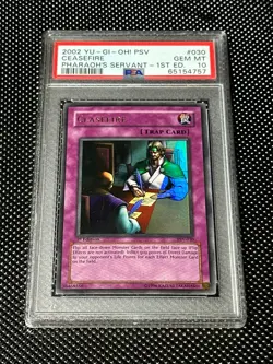 YUGIOH PSA 10 2002 Ceasefire PSV-030 Ultra Rare 1st Edition *5457 - Image 1