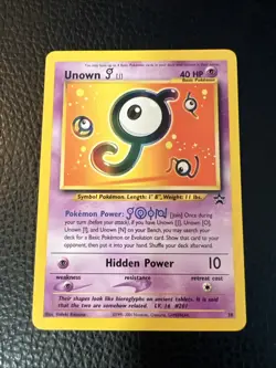 Unown J 38/53 Black Star Promo Rare Pokemon Card Unknown 2001 Vintage LP/NM * - Image 1