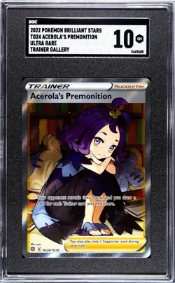 Acerola's Premonition 2022 Pokemon Brilliant Stars Ultra Rare Card Graded 10 SGC - Image 1