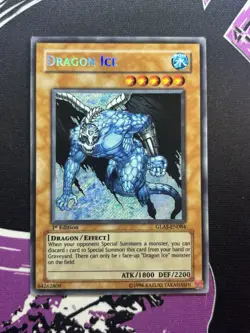Yugioh Dragon Ice GLAS-EN084 Secret Rare 1st Edition NM Gladiator's Assault EURO - Image 1