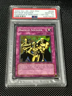 YUGIOH PSA 10 Backup Soldier PSV-028 Super Rare 1st Edition *3830 - Image 1