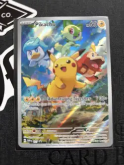 Pokémon TCG Pikachu Promo Full Art Holo Card SVP 027 60HP Mint Condition - Image 1