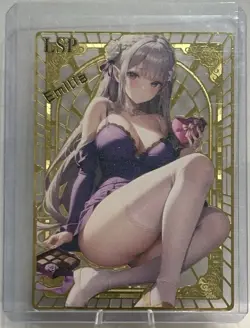 Sexy Waifu Goddess Story Metal Card - Emilia - LSP Serial Card #015/100! 🔥🔥 - Image 1