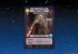 SDCC Star Wars Unlimited Darth Tyranus Event Exclusive Card P25 Promo In Hand - Image 1