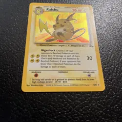 Pokémon TCG Raichu Fossil Holo Rare Card 14/62 1995, 96, 98 Mint Condition !!! - Image 2