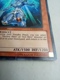 Yugioh Elemental Hero Ocean CT07-EN018 Limited Edition Super Rare Card - Image 3