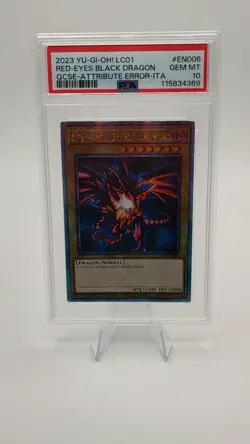 PSA 10 Red-Eyes Black Dragon Quarter Century 25th YuGiOh LC01 Attribute Error - Image 1