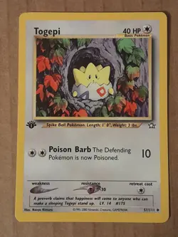 Pokemon Togepi 51/111 Neo Genesis 1st Edition LP See Pictures - Image 1