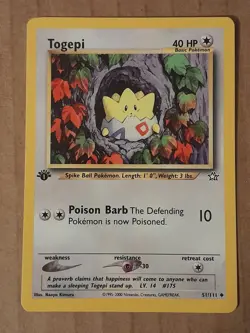 Pokemon Togepi 51/111 Neo Genesis 1st Edition LP See Pictures - Image 3