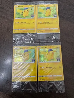 Pikachu Pokemon Go TCG 028/078 Holo Foil Promo Card Sealed 2022 x 4 - Image 1