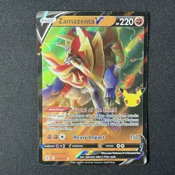 Zamazenta V 018/025 Crimped Error Celebrations Pokemon Card - Image 3