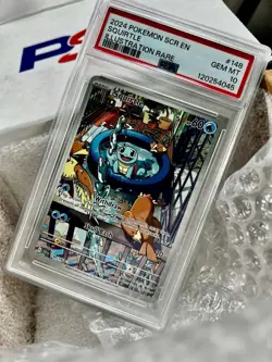 Pokemon SV Stellar Crown SCR EN - SQUIRTLE ILLUSTRATION RARE - 148/142 PSA 10 🔥 - Image 1