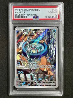Pokemon SV Stellar Crown SCR EN - SQUIRTLE ILLUSTRATION RARE - 148/142 PSA 10 🔥 - Image 6