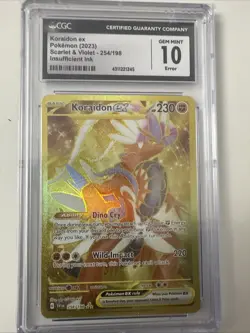 2023 POKEMON KORAIDON EX SCARLET & VIOLET 254/198 ERROR INSUFFICIENT INK CGC 10 - Image 1