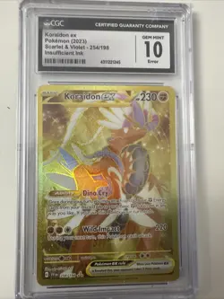 2023 POKEMON KORAIDON EX SCARLET & VIOLET 254/198 ERROR INSUFFICIENT INK CGC 10 - Image 3