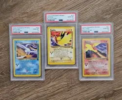 All 3 PROMOS Moltres, Zapdos, Articuno Pokemon Aoki Error PSA 10 GEM MINT - Image 6
