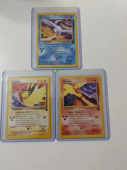 Moltres Zapdos Articuno NM Pokemon Black Star Legendary Birds  Vintage D1 - Image 1