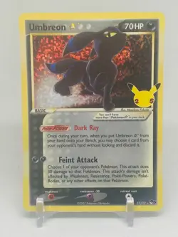 SMALL CREASE - Umbreon Gold Star 17 Classic Collection Celebrations Pokemon - Image 1