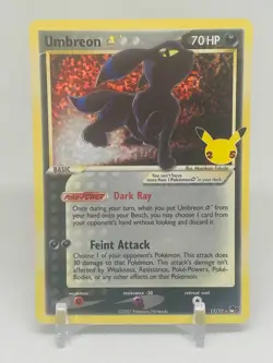 SMALL CREASE - Umbreon Gold Star 17 Classic Collection Celebrations Pokemon - Image 3