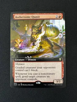 MAGIC THE GATHERING Bothersome Quasit Regular Extended Art Baldur's Gate NM MTG - Image 1