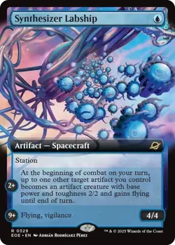 NM Extended Art Foil Synthesizer Labship, MTG, Edge of Eternities, Magic, 329 - Image 1