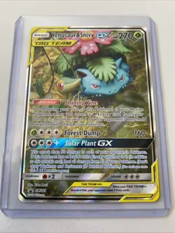 Pokemon Venusaur & Snivy GX Tag Team Black Star Promo Holo SM229 NM - Image 2