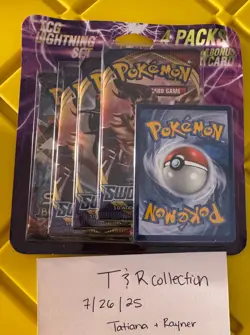 Konami PokÃ©mon Trading Card TCG Lightning 4 Booster Packs 1 Bonus Card (Ver2) - Image 1