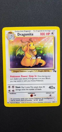 Dragonite 4/62 Fossil Unlimited Edition Holo Vintage Rare Pokémon Card 4/62 - Image 11
