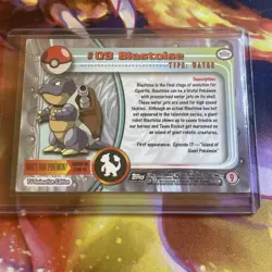 1999 TOPPS POKEMON SERIES 1 BLASTOISE 09 (BLACK TOPPS LOGO) - Image 2