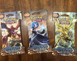 3 Pokemon Steam Siege Sleeved Booster Packs - Image 1