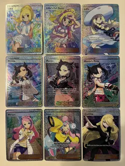 Goddess Story Pokemon 9 Cards Waifu PokeGirl Marnie, Lillie Full Art Custom Lot - Image 1