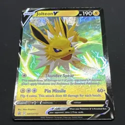 Jolteon V SWSH151 Black Star Promo Holo Sword and Shield Pokemon - Image 2