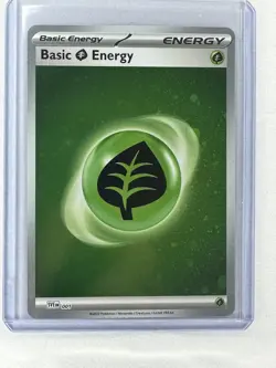 Pokémon TCG Basic Leaf Energy Cosmic Holo SVE 001 Pokemon 151 - Image 1