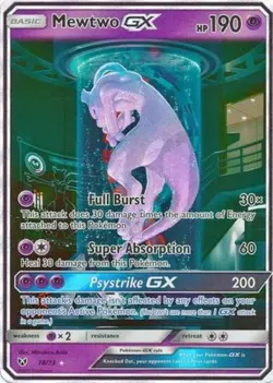 Mewtwo GX - 78/73 - Secret Rare HP, English Pokemon Sun & Moon Shining Legends - Image 1