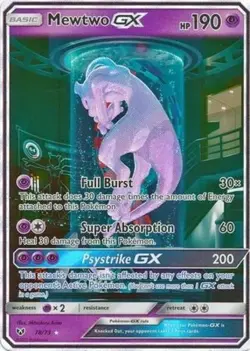 Mewtwo GX - 78/73 - Secret Rare HP, English Pokemon Sun & Moon Shining Legends - Image 2