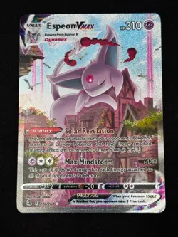 Pokemon TCG Fusion Strike Espeon Vmax Alt Art Secret Rare Holo Card 270/264 - Image 1