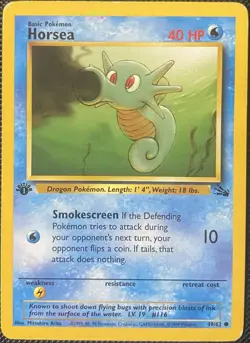 Horsea 49/62 Fossil Regular 1st Edition - PokÃ©mon Card - Image 1