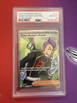 2025 POKEMON DRI EN-DESTINED RIVALS ULTRA RARE #226 TEAM ROCKET'S PETREL PSA 10 - Image 1