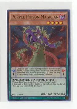 YuGiOh Purple Poison Magician PEVO-EN006 Ultra Rare 1st Ed Nm - Image 1