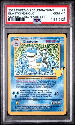 2021 POKEMON CELEBRATIONS CLASSIC COLLECTION #2 BLASTOISE-HOLO CLASSIC PSA 10 - Image 1