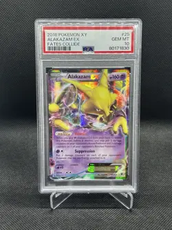 2016 Pokemon XY ALAKAZAM EX Fates Collide #25 PSA 10 - Image 1