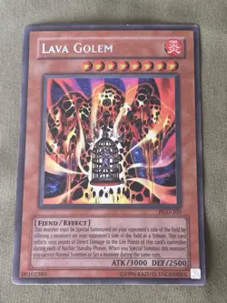 Yugioh Lava Golem PGD-107 Secret Rare Unlimited Edition HP/DMG - Image 1