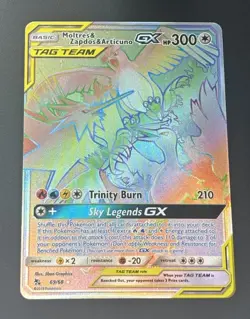 Moltres Zapdos Articuno GX 69/68 NM – Hidden Fates Secret Rare Holo Pokémon - Image 1