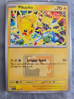 Pikachu “Winner” Promo 2025 World Championships SVP EN 225  Pokemon 3 Pack - Image 1