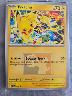 Pikachu “Winner” Promo 2025 World Championships SVP EN 225  Pokemon 3 Pack - Image 2