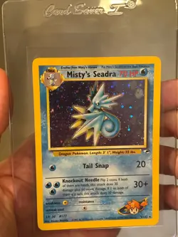 Pokémon TCG Misty's Seadra Gym Heroes 9/132 Holo Rare Card Unlimited LP WOTC - Image 1